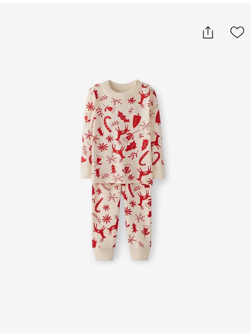 Hanna Andersson Red and White Reindeer Print Pajama Set